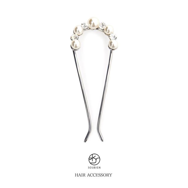 ヘアアクセサリー 浴衣向け ドレス 成人式 パール ビジュー U字かんざし パーティー まとめ髪 アップヘア ヘアアレンジ ふりそで 髪飾り の通販はau Pay マーケット Soubien