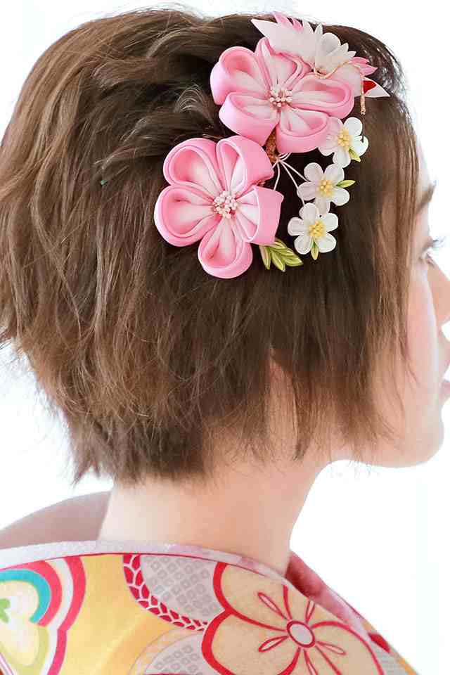 成人式 髪飾り 成人式の髪飾り つまみ細工 ピンク 白 鶴 鳥 花 コーム ヘアアクセサリー 卒業式 七五三 和装 の通販はau Pay マーケット Soubien