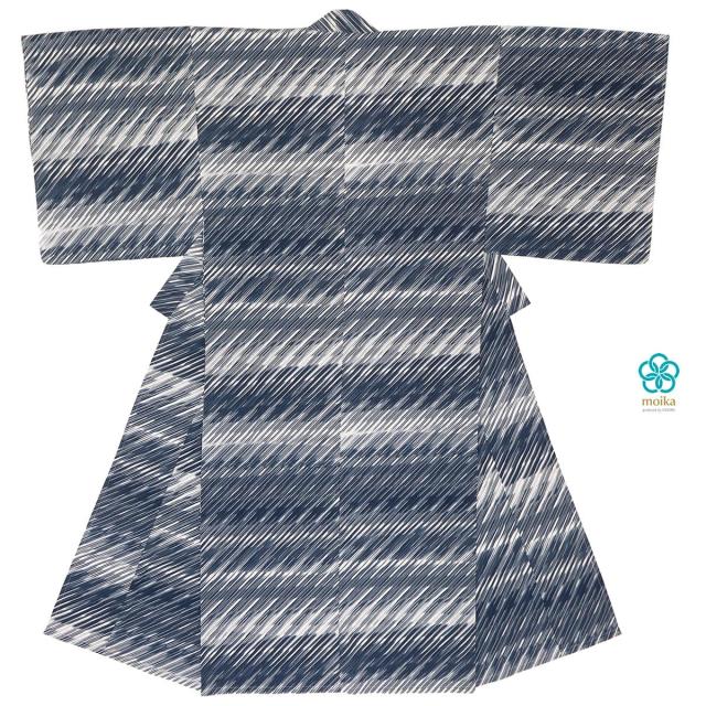 浴衣 メンズ レトロ Moika 単品 男性 大人 紺系 ネイビー 白 雨縞 ストライプ 綿 変わり織り 夏祭り 花火大会 仕立て上がり Mサイズ の通販はau Pay マーケット Soubien