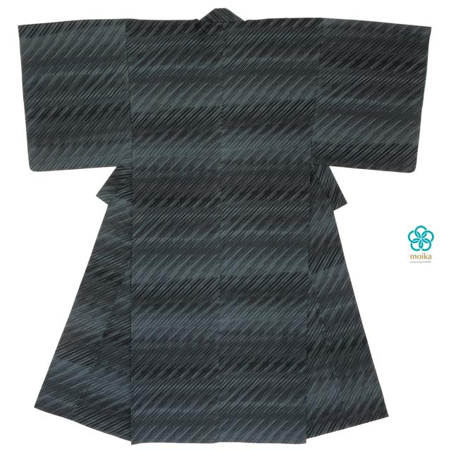 浴衣 メンズ レトロ Moika 単品 男性 大人 灰色系 グレー 黒 雨縞 ストライプ 綿 変わり織り 夏祭り 花火大会 仕立て上がり Mサイズ の通販はau Pay マーケット Soubien