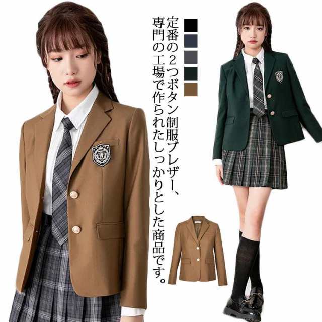 Xiaipomu] 温く スクールブレザー 制服 ブレザー 女子高生 JK制服 中学生 高校生 レディース ネイビー 学生服