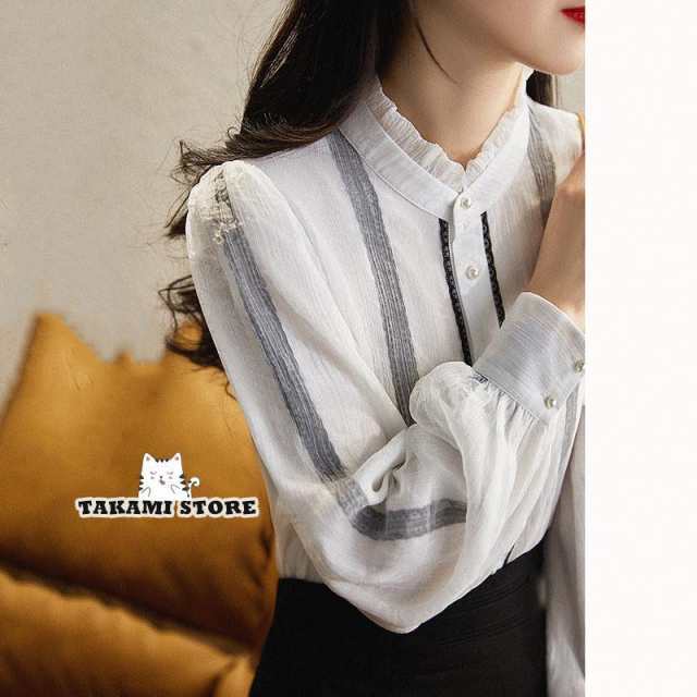 ブラウス レディース きれいめ 春夏秋 フォマール 結婚式 卒業式 tシャツ オシャレ 長袖 トップス 大人 通勤 OL ゆったり シャツ 30代 50代 40代の通販は
