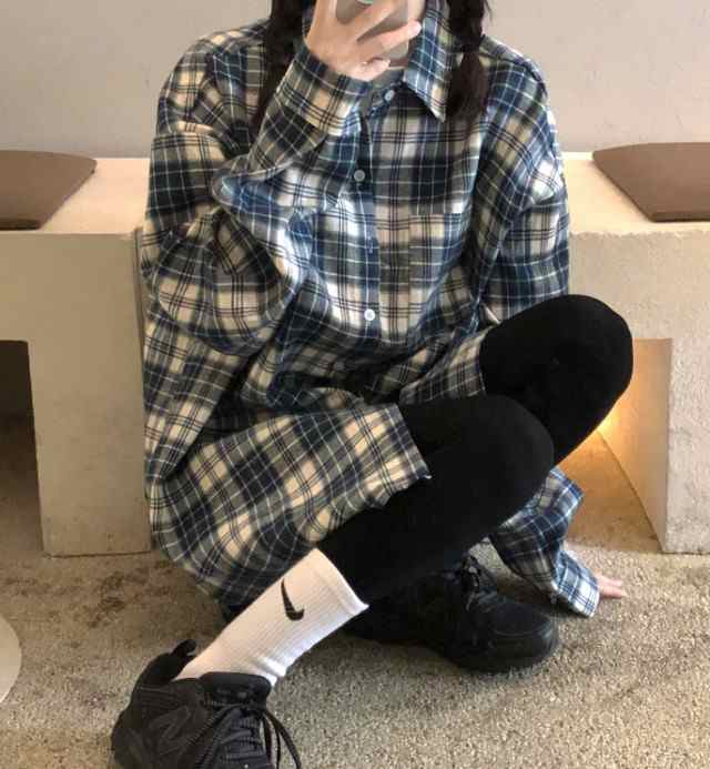 チェックシャツ レディース トップス 長袖 チェック柄 シャツ 襟
