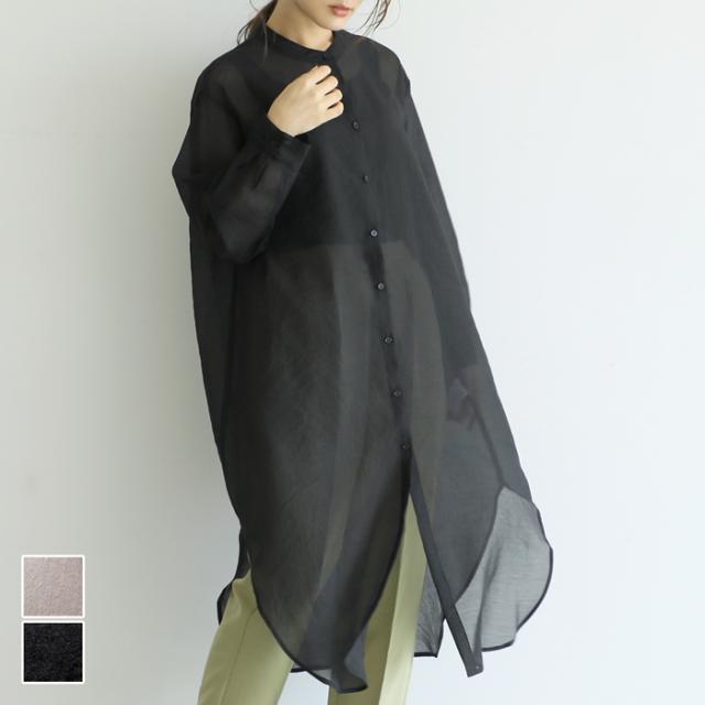 値下げ 555円 返品交換不可 メール便不可 シアーシャツ レディース ロング丈 ロングシャツ スタンドカラー シャツワンピース 長袖 の通販はau Pay マーケット Coca