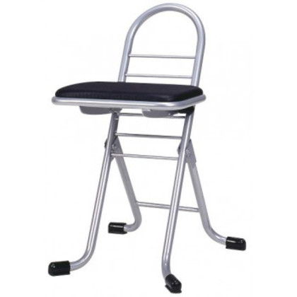 ルネセイコウ プロワークチェアミニ 日本製 完成品 PW-100 ブラック・シルバー |b03