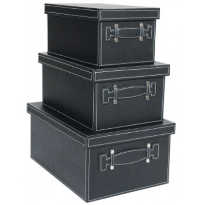 フェイクレザー ボックス(BL)L・M・S 3個セット 40013 |b03