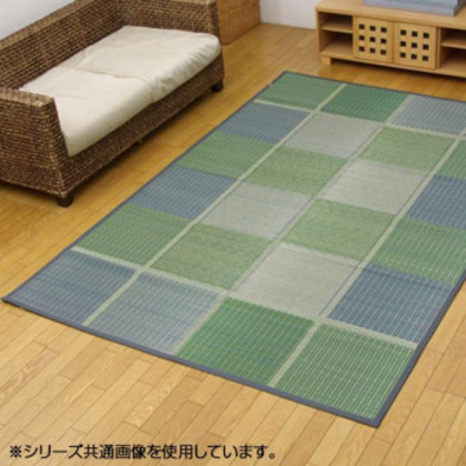 純国産 い草花ござカーペット ラグ 『FUBUKI』 グリーン 江戸間4.5畳(約261×261cm) 4112204 |b03