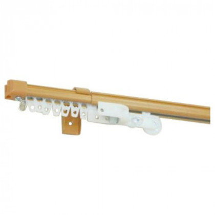 伸縮カーテンレール クロスライド 4mシングル(2.1-4.0m) ミディアムウッド |b03