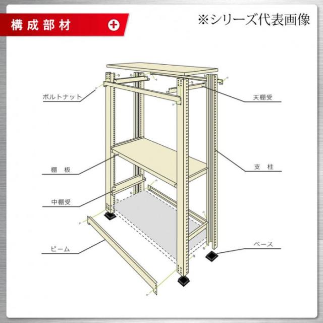軽中量仕合わせ 耐荷重200kg印字機 繋ぎ合わせる 間口1500×奥ふかさ300×高さ1800粍 4段 象牙色 |b03