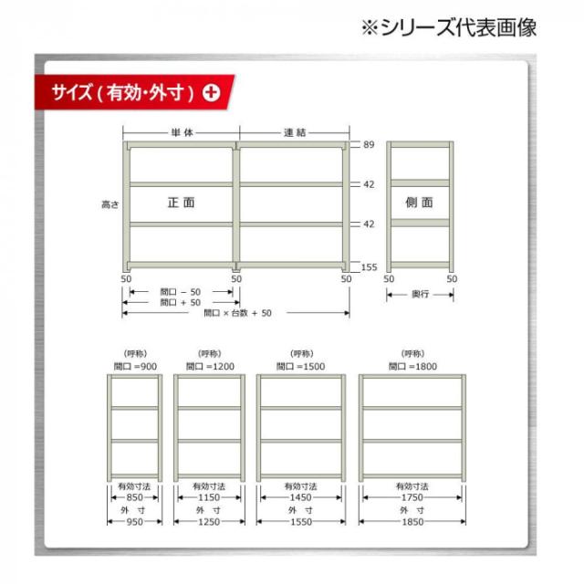 中量仕合わせ 耐荷重500kg印字機 単体 間口900×奥ふかさ450×高さ900粍 3段 ニュー象牙色 |b03