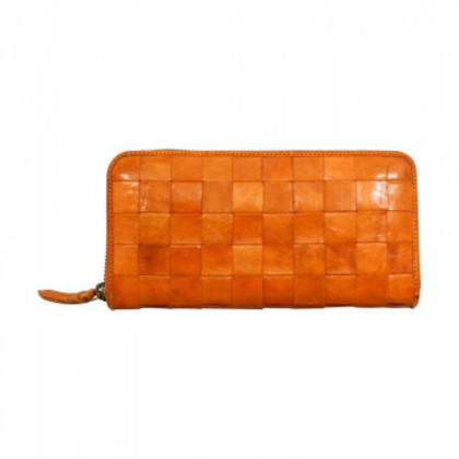 zucchero  ヌメ革メッシュラウンド財布 メッシュシリーズ BR ブラウン 40 47735 |b03