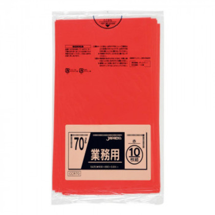 ジャパックス スタンダードカラーポリ袋70L 赤 10枚×40冊 CCR70 |b03