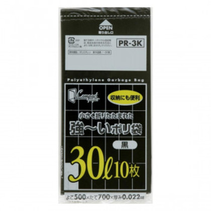 ジャパックス コンパクト強〜いポリ袋30L 黒 10枚×60冊 PR3K |b03 6,494円