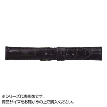 MIMOSA(ミモザ) 時計バンド クロコマット 22mm ブラック (美錠:銀) WRM-A22 |b03