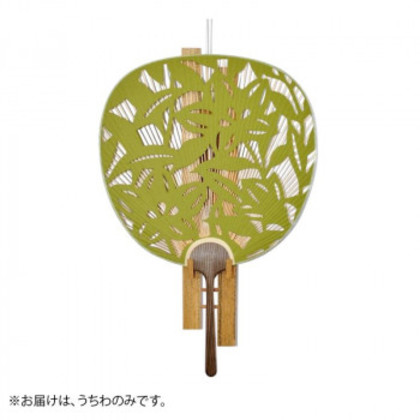 日本製(MADE IN JAPAN)  うちわ 聚楽(緑) 両面透かし 1131 |b03