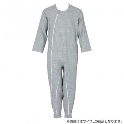 フットマーク 介護つなぎ服(前開き) L グリーン 403420 |b03