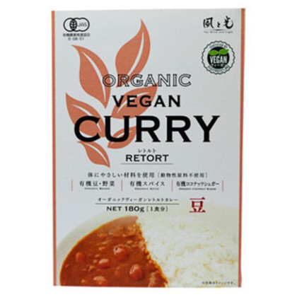 風と光 オーガニックヴィーガンレトルトカレー 豆 180g×24 |b03