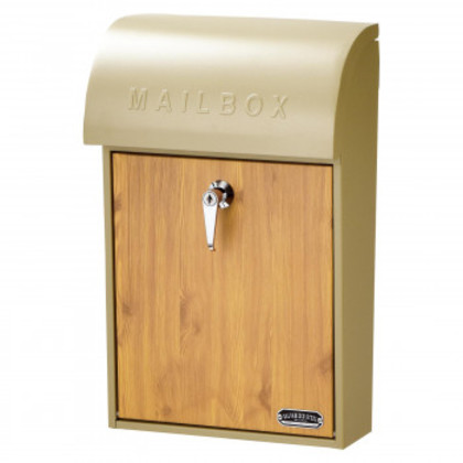 セトクラフト 壁掛けポスト GALVA グレージュ＆パイン SI-3947 |b03