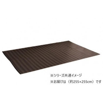 日本製 洗えるい草調カーペット ブラウン 団地間4.5畳 約255×255cm 1090031060402 |b03