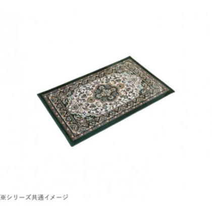 玄関マット 洗える モケット織り 王朝柄 「メンデル」 グリーン 約67×110cm 1310460121901 |b03