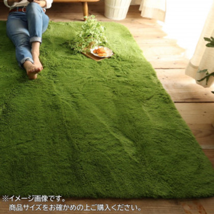 マイクロファイバーロングシャギーラグ シフォン 190×240cm グリーン「GSCD803382」 |b03