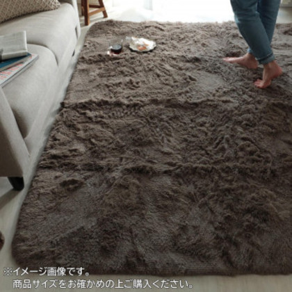 マイクロファイバーロングシャギーラグ シフォン 190×240cm グレージュ「GSCD508384」 |b03