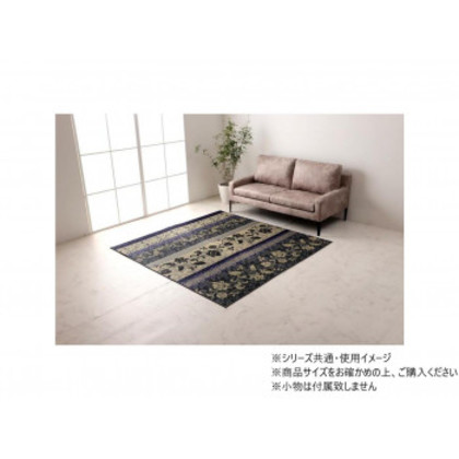 ラグ マット 日本製 い草 滑り止め加工 正方形 約191×191cm パープル 1051580233604 |b03