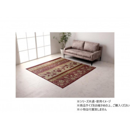 ラグ マット 日本製 い草 滑り止め加工 正方形 約191×191cm ワイン 1051580283604 |b03