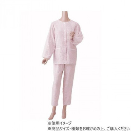 神戸生絲 婦人楽らくガーゼパジャマ(春夏用・長袖)S  No.901  ローズ  花柄 |b03