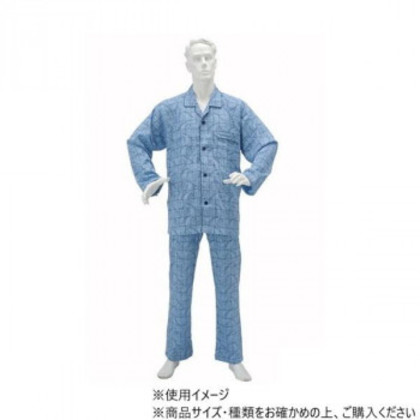 神戸生絲 紳士楽らくパジャマ柄(通年用・スムース)M  No.805  ネイビー  ペーズリー柄 |b03