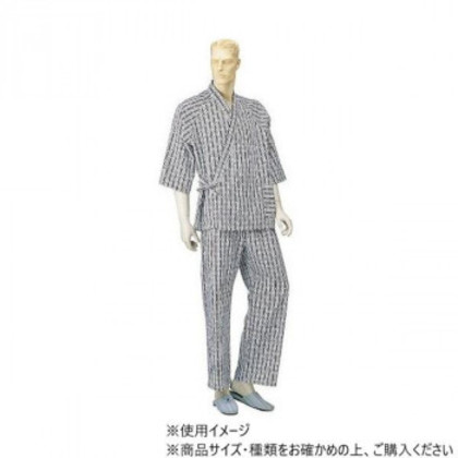 神戸生絲 紳士パジャマ型ねまき(ラグラン袖・おくつろ着)L  No.32  コン  幾何柄 |b03