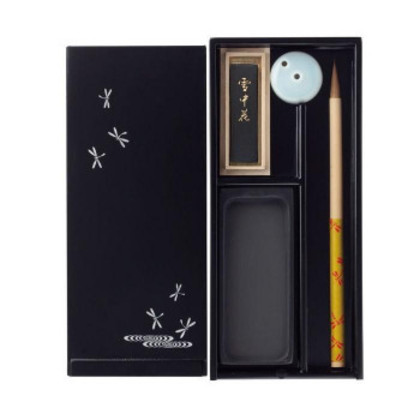 あかしや 大人の書道セット 越前塗 黒(小)/とんぼ AR-04ST |b03 6,225円