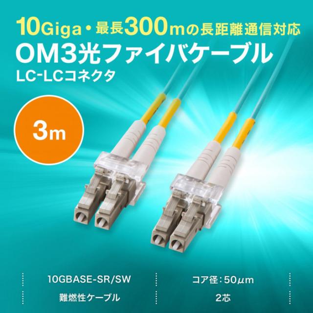 サンワサプライ 眼鏡型光衣料繊維有線テレビ(マルチ50μmOM3、LC×2-LC×2) 3m HKB-OM3LCLC-03N |b03