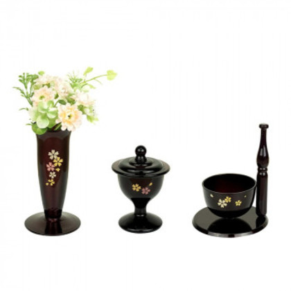 仏具・花4点セット ブラック 340-005 |b03