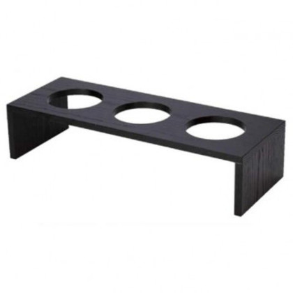 木製穴あきコの字什器 550×H125(φ120)ブラック 80113430 |b03