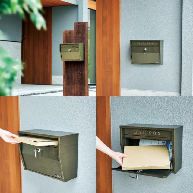 セトクラフト 壁掛けポスト ハンマートーン ブロンズ S24-0521-BZ |b03_4