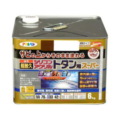 アサヒペン 屋根用塗料 油性超耐久シリコンアクリルトタン用 6kg こげ茶 |b03