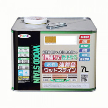 アサヒペン 木部塗料 水性強着色ウッドステイン 7L オーク 防カビ 防虫 防藻 撥水 |b03