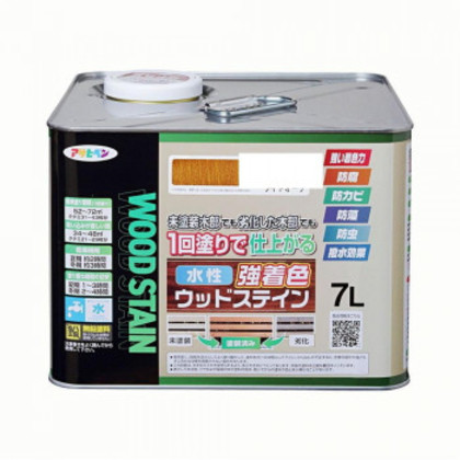 アサヒペン 木部塗料 水性強着色ウッドステイン 7L ライトオーク 防カビ 防虫 防藻 撥水 |b03