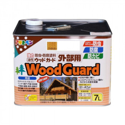 アサヒペン 木部塗料 油性ウッドガード外部用 7L ライトオーク 02 ツヤ消し 防カビ 防虫防腐 |b03