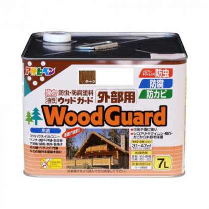 アサヒペン 木部塗料 油性ウッドガード外部用 7L チーク 03 ツヤ消し 防カビ 防虫防腐 |b03