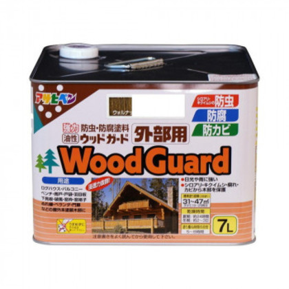 アサヒペン 木部塗料 油性ウッドガード外部用 7L ウォルナット 11 ツヤ消し 防カビ 防虫防腐 |b03