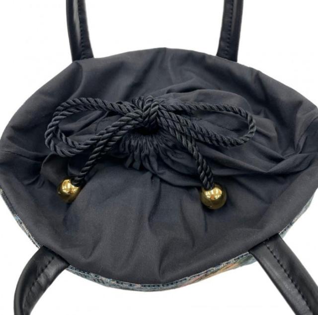 優美社 6015-00 ゴブラン織（ごぶらんおり） ハンドバッグ ブラック