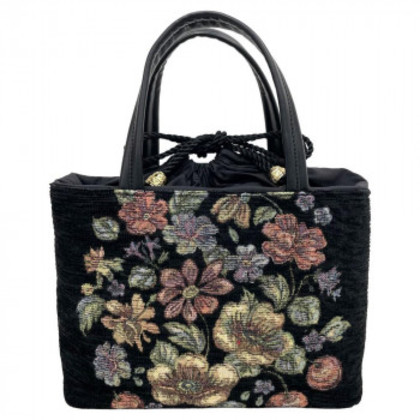 優美社 6019-00 ゴブラン織（ごぶらんおり） ハンドバッグ ブラック |b03