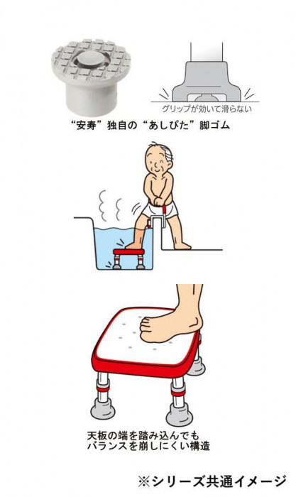 安寿 ステンレス製浴槽台R「あしぴた標準 すべり止めシートタイプ10 536-441 ブルー 259068 S0339 |b03