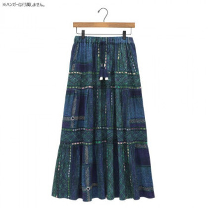 スカート バンジャラ ブルー 43025150412 |b03