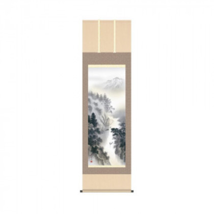 掛軸 中山雪邨幽山水明 54.5×190cm KZ2B2-074 |b03 10,024円