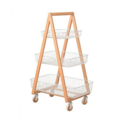 東谷 バスケットワゴン ホワイト PW-54WH |b03