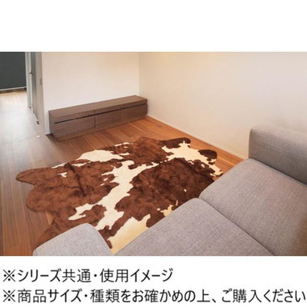絨毯 牛 ラグ 手洗いできる リアルな牛革のアニマルプリントラグ