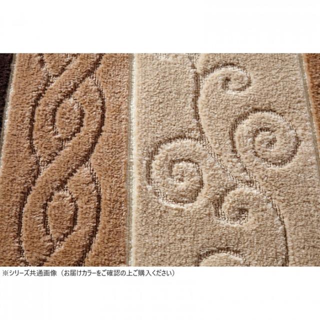 アラベスク柄 廊下敷き/フロアマット 〔ブラウン 65×540cm〕 抗菌・防臭・吸水・速乾加工 滑りにくい加工 洗える 日本製〔代引不可〕 アラベスク柄 廊下敷き⁄フロアマット 〔ブラウン 65×540cm〕 抗菌